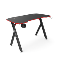 Bureau de jeu en métal Beisijie RGB avec design ergonomique, crochets pour casque et porte-gobelet, pieds en forme de Y - Table de jeu en promotion