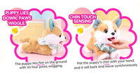 Peluche électronique Corgi interactive : chiot qui marche et aboie avec accessoires de beauté pour enfants et filles – Cadeau idéal