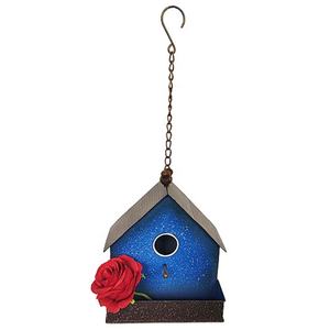 Paese in stile casetta in metallo per uccelli scatola di nidificazione per appendere in giardino balcone fattoria o Villa decorativo uccelli case - Product Image 6