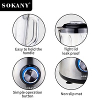 Sokany Blender 2 In 1 Sap Blender Fruit Groente Blending Mixer Antislip Rubberen Voetjes Mixer SK-155