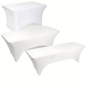 Spandex Picnic Polyester <b>Table</b> Cloth Elastic Fitted Tablecloths for 6 Foot Rectangle <b>Tables</b> - Product Image 1