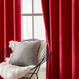 Роскошные теплоизолированные бархатные затемняющие бордовые красные шторы звуконепроницаемые панели для классической гостиной спальни