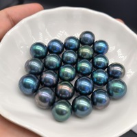 Perles d'eau douce naturelles Edison vert paon, lustrées, légèrement irrégulières, irisées, pour colliers et bracelets DIY