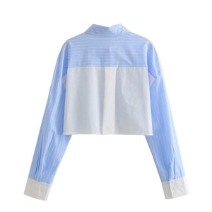 2024 donna nuovo stile a maniche lunghe camicie a righe a contrasto con pantaloni vestito Casual per donna abbigliamento Set - Product Image 3