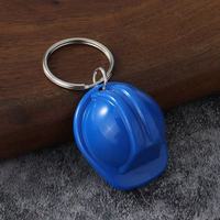 Mini casque de chantier de simulation avec mousqueton métallique, porte-clés, cadeau promotionnel, vente en gros