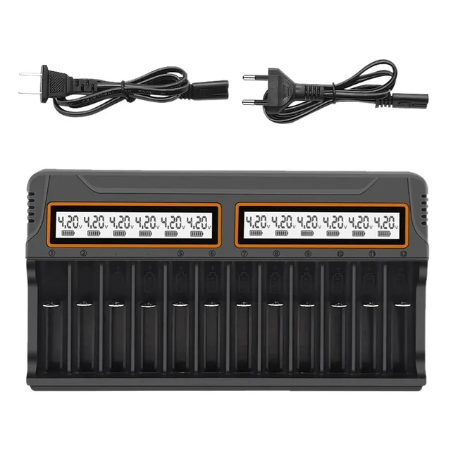 AA/AAA LED Screen Display Multi-Function Smart Battery Charger with Multi-Slot Charging Compartment
