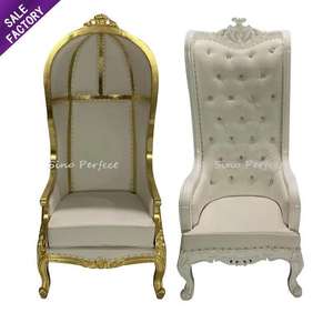 Sillones de Trono Reales Clásicos Dorados de Alta Calidad para Decoración de Eventos de Boda, Respaldo Alto, Individual, King y Queen - Product Image 3