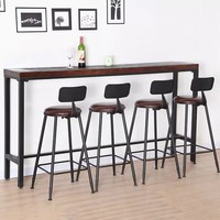 Table et chaise de bar modernes et simples en fer à pieds hauts pour restaurant et mobilier de bar