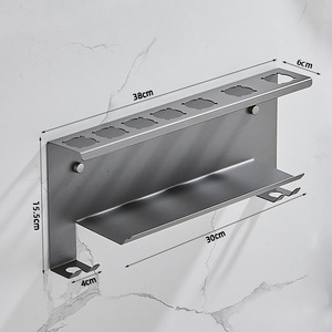 Support mural multifonctionnel rectangulaire pour <span class=keywords><strong>Dyson</strong></span> <span class=keywords><strong>Airwrap</strong></span>, organiseur de câbles et support de rangement pour fer à boucler - Product Image 5
