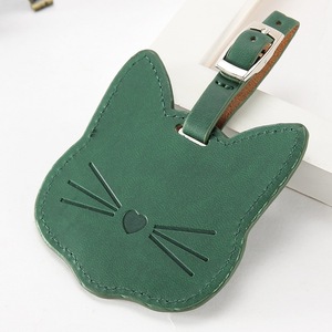 Etiquetas de equipaje de cuero PU de nuevo estilo: etiquetas de equipaje con temática de gatos a la moda para los amantes de la moda – disponibles en stock del fabricante para aerolíneas - Product Image 3