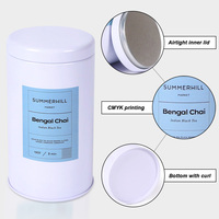 Boîtes de café vides en métal avec logo personnalisé, petites boîtes rondes scellées, de qualité alimentaire, en blanc, vente en gros, unités
