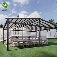Pare-soleil imperméable en aluminium Pergola facile à assembler Auvent rétractable Lumière LED Pergola PVC personnalisée