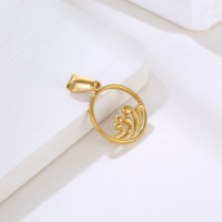 Summer Beach Travel Hawaiian Hawaii Surfer Lovers 18K Plaqué or Acier inoxydable Sea Ocean Wave Pendentif Collier Bijoux