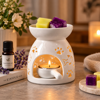Brûleur à cire en céramique personnalisé en forme de patte de chat, chauffe-huile essentielle pour bougie chauffe-plat, diffuseur d'arômes pour la décoration intérieure
