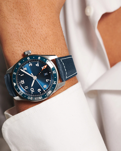 Reloj Mecánico Automático GMT para Hombre, Bisel Giratorio de 24h, Correa de Cuero de Gamuza, Función de Fecha, Manecillas Luminosas, Deportivo, Longinesing - Product Image 1