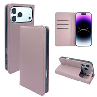 Étui portefeuille magnétique en cuir PU grain litchi pour iPhone 18/17 avec fentes pour cartes, support intégré, antichoc, protection professionnelle à rabat