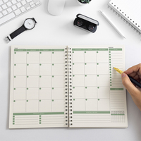 Carnet à spirale personnalisé à couverture rigide avec motif floral verdoyant, planificateur à spirale pour 2026