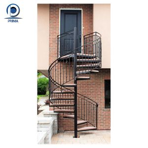 Nhà Sản Xuất Bán Hàng Trực Tiếp Penthouse Biệt Thự Trong Nhà Cầu Thang Tread Và Thép Carbon Lan can Cong Cầu Thang Xoắn Ốc Cầu Thang - Product Image 6