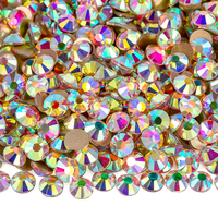 Blinginbox Meilleures ventes Cristal AB 14400 pièces Strass en vrac à dos plat en verre avec base argentée pour vêtements