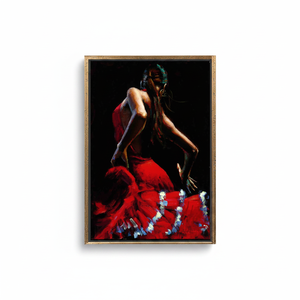 Lienzo Impreso con Bailarina de Flamenco: Arte Vibrante de España para Decoración del Hogar, Lienzo con Marco Dorado - Product Image 2