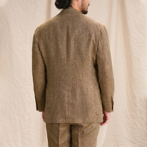 Completo da <span class=keywords><strong>Uomo</strong></span> 100% <span class=keywords><strong>Lino</strong></span> Antipiega a Spina di Pesce, Monopetto, Due Pezzi, Colletto a Revers, Vestibilità Slim, Traspirante - Product Image 6