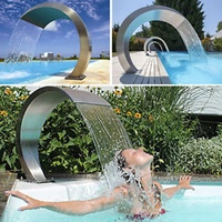 Fontaine de bassin décorative, cascade d'eau, décoration d'intérieur