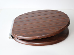 Asiento <span class=keywords><strong>de</strong></span> inodoro con ranura <span class=keywords><strong>de</strong></span> MDF, lámina <span class=keywords><strong>de</strong></span> PVC <span class=keywords><strong>de</strong></span> grano <span class=keywords><strong>de</strong></span> madera, cierre suave - Product Image 4