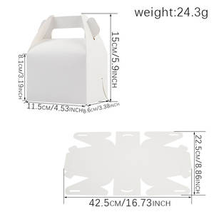 กล่องกระดาษคราฟท์กล่องขนมคัพเค้กสีทึบสไตล์ยุโรปปาร์ตี้ของขวัญของที่ระลึกพร้อมที่จับ - Product Image 2