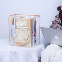 Sac à main d'été en PU transparent style jeune, grand format, anti-adhérent, pour femme, à porter à l'épaule, idéal pour la plage