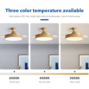 Hiện đại Chic LED ánh sáng quạt trần với có thể thu vào từ xa im lặng DC động cơ Hidden Blade cho phòng khách sử dụng - Product Image 4