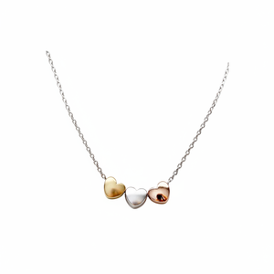 Collar de cuentas de plata de 925K Azuris con accesorio de moda de corazones de tres colores - Product Image 2