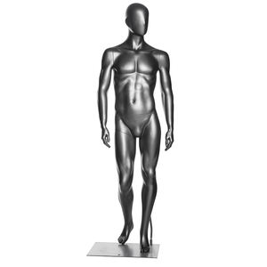 Fiberglas manken adam yetişkin boyutu gümüş renk mankenler bebek MARK02 - Product Image 3