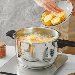 Casserole à pression Zhenneng en acier inoxydable SS304 de 6 litres avec poignée en bakélite, revêtement antiadhésif, gain de temps et d'énergie pour la cuisine - Product Image 2