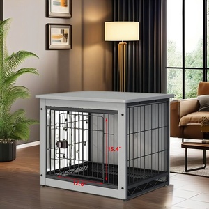 กรงสุนัขไม้เนื้อแข็งแบบหนาพิเศษ พร้อมฉากกั้นแบบถอดได้ บ้านสัตว์เลี้ยงขนาดใหญ่สำหรับสุนัขขนาดเล็ก กลาง และใหญ่ - Product Image 6