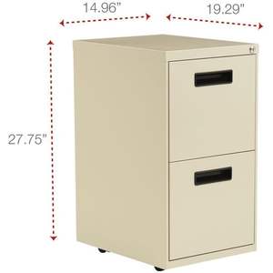 Archivador metálico con pedestal y dos cajones Alera PAFFPY, 14 7/8 ancho x 19-1/8 profundo x 27-3/4 alto, color putty - Product Image 4