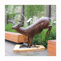 Statue de cerf en laiton, sculpture sur mesure, antique, professionnelle, en plein air, en bronze, taille réelle, pour jardin, à vendre