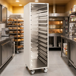Chariot de transport à roulettes en acier inoxydable 14 niveaux GN 1/1, chariot de rangement pour bacs GN pour la restauration et les cuisines centralisées - Product Image 1