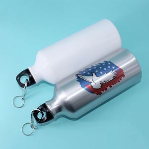 Bouteille isotherme en aluminium blanc vierge pour sublimation par presse à chaud, pour sportifs, course à pied, camping, capacité 400-750 ml, personnalisable - Product Image 1