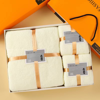 Ensemble de serviettes de bain de haute qualité avec logo personnalisé, couvercle rigide tissé, ensemble de serviettes de visage rectangulaires en microfibre corail, emballage cadeau doux