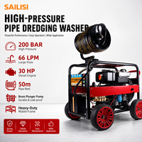 Nouvelle pompe diesel 30hp haute pression 200bar 50m nettoyeur à jet d'eau vidange d'égout et dragage camion de nettoyage
