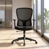 Chaise de bureau ergonomique moderne en maille avec base pivotante réglable en hauteur, dossier moyen, idéale pour le bureau à domicile et les salles de réunion