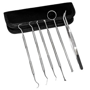 Ensemble d'instruments dentaires en acier inoxydable argenté, best-seller, qualité professionnelle, pinces ergonomiques manuelles, sondes, certifié CE - Product Image 1
