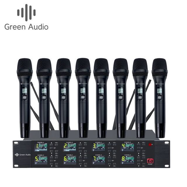 GAW-DH3800 Professional Wireless Microphone 8-Channel Karaoke Wireless System Suitable for Stage Performance Conference