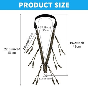 Sangle d'épaule tressée camouflage multi-boucles pour équipement de terrain, ceinture rembourrée pour activités de camping et accessoires - Product Image 2