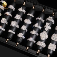 Offre Spéciale – Bague Moissanite en Argent Sterling 925, Test Diamant Approuvé, Style Hip-Hop, Moissanite VVS Iced Out pour Homme avec Certificat GRA – En Stock