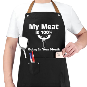<span class=keywords><strong>Tablier</strong></span> de cuisine imperméable et résistant à l'huile pour homme, avec poches, sans manches, cordon de serrage, idéal pour anniversaire/Fête des Pères/Anniversaire de mariage - Product Image 1