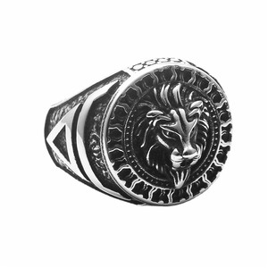 Yunnique – bague tête de Lion pour hommes, en acier inoxydable, Style Punk rétro, design animal, bijoux, cadeau - Product Image 4