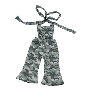 Combinaison à bretelles pour filles Af-1 Custom Factory, tricotée, imprimée, à volants, respirante, écologique, pour enfants - Product Image 1