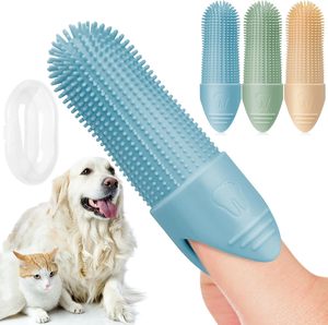 Pet Dental Care Silicone 360 Degree <b>Puppy</b> Pet Dog Tooth Brush Finger <b>Toothbrush</b> Kit with Soft Bristles for Teeth Cleaning - Product Image 6