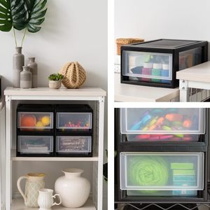 <b>Stackable</b> Storage <b>Drawer</b> <b>Plastic</b> Bin <b>Drawers</b> with Handles Organize Clothes in Closet - Product Image 2